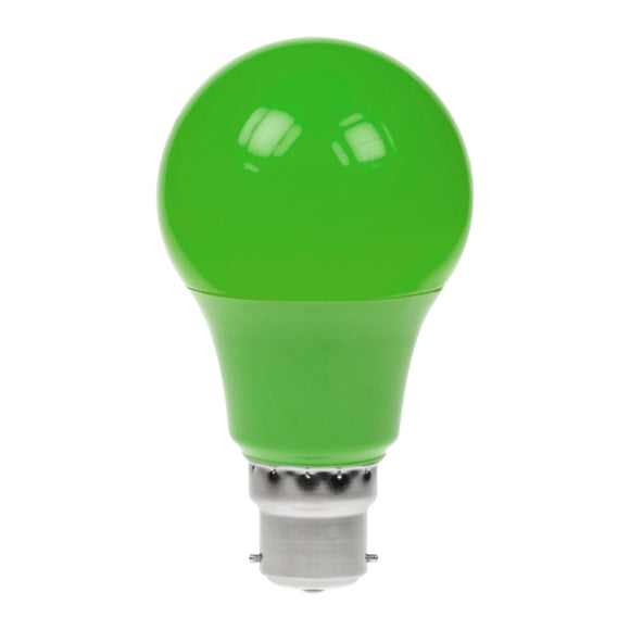 Prolite 240V 6W BC (B22) Green LED Poly GLS Dimmable Festoon Lamp