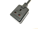 15A Plug to 13A 1-Gang Socket Adaptor - H07RN-F Heavy Duty Cable