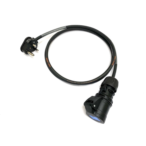 15A Plug to 16A Socket 3 Pin 230V IP44 H07RN-F Cable Adaptor | Black