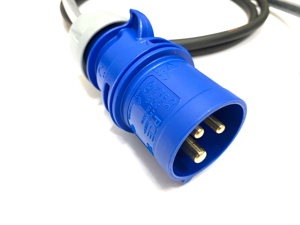 Adapter cable 230V/16A with CEE-plug and CEE-coupling 230V/16A, IP44 1,5m  black H07RN-F 3G2,5 *CH*