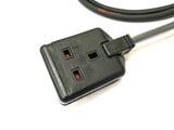 16A Plug to 13A 1-Gang Socket 3 Pin 230V H07RN-F Adaptor Cable | Black