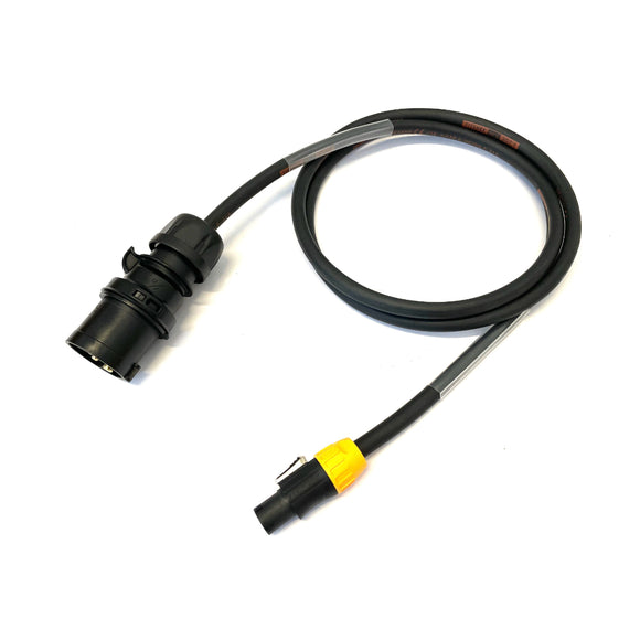 16A Plug to Seetronic Power Twist TR1 230V H07RN-F Adaptor Cable | Black