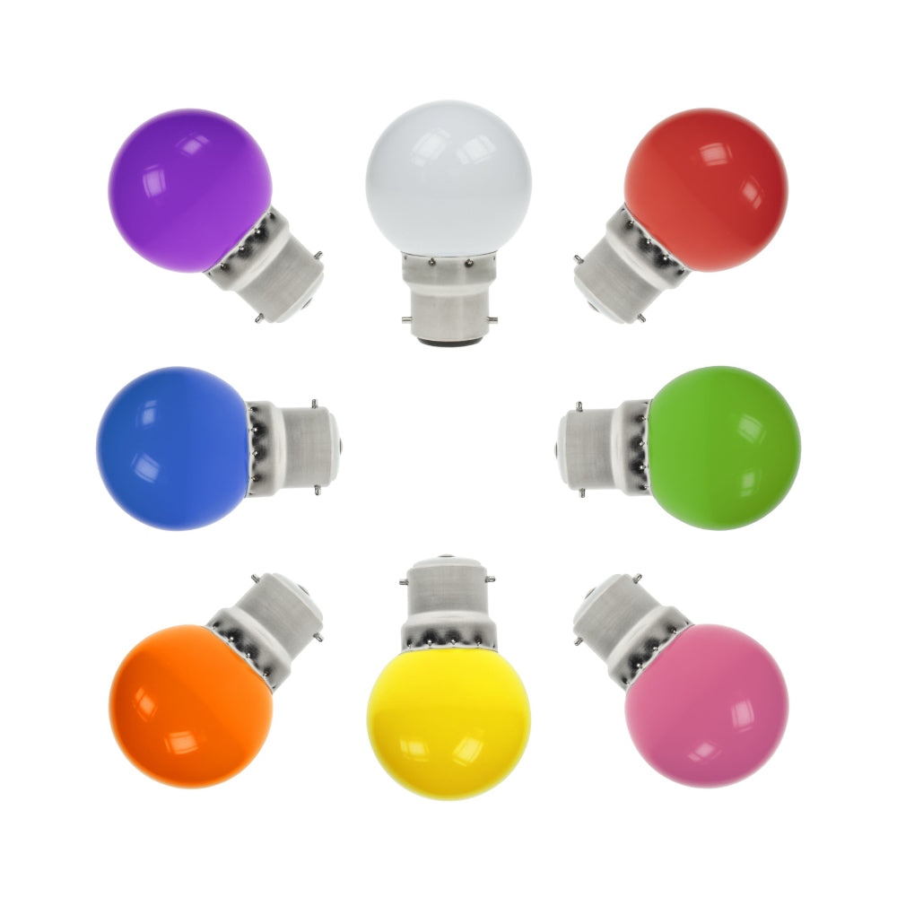 Prolite 240V 1.5W BC (B22) Warm White LED Poly Golf Ball Festoon Lamp/Bulb  – Cinemattag LX