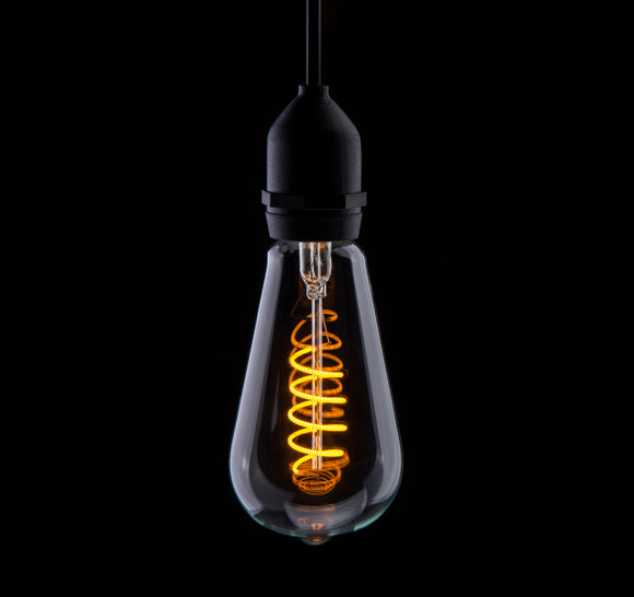 *DISCONTINUED* Prolite 240V 4W ES (E27) Yellow ST64 LED Spiral Funky Filament Lamp