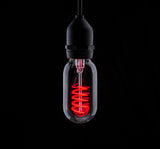 *DISCONTINUED* Prolite 240V 4W ES (E27) Red T45 LED Spiral Funky Filament Lamp