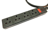16A Plug to 13A 4-Gang Socket 3 Pin 230V H07RN-F Adaptor Cable | Black