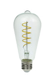*DISCONTINUED* Prolite 240V 4W ES (E27) Yellow ST64 LED Spiral Funky Filament Lamp