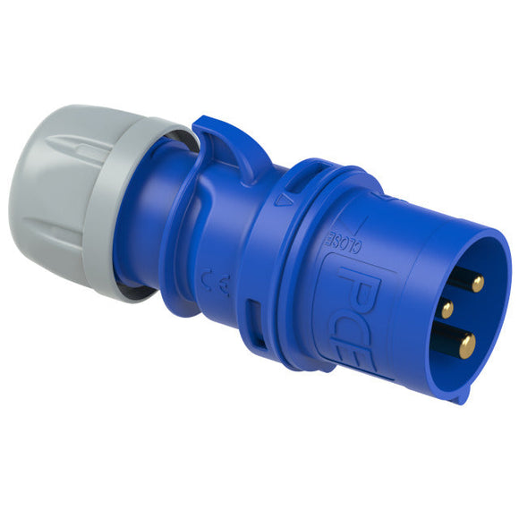 PCE 16A 3 Pin 230V Single Phase IP44 Blue Plug and Socket Connectors
