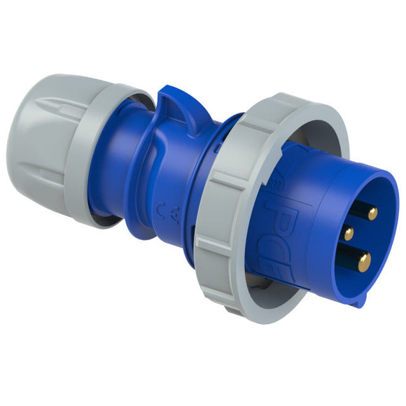 PCE 32A 3 Pin 230V Single Phase IP67 Blue Plug and Socket Connectors