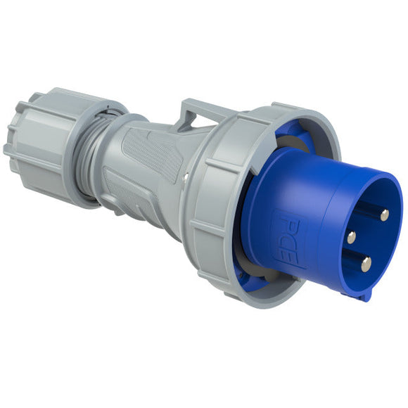 PCE 63A 3 Pin 230V Single Phase IP67 Blue Plug and Socket Connectors
