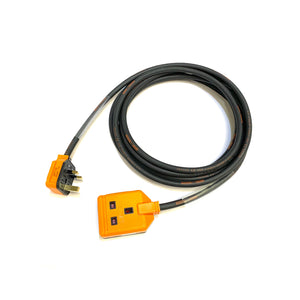 13 Amp 1 Gang Orange Mains Extension Lead - H07RN-F Rubber Cable