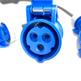 16A 5 Pin 400V to 16A 3 Pin 230V IP44 3 Way Sockets Soft Y Splitter H07RN-F Cable Adaptor