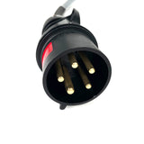 32A 5 Pin 415V IP44 2 Way Soft Y Splitter H07RN-F Cable Adaptor | Black