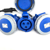 32A 5 Pin 400V to 32A 3 Pin 230V IP65 3 Way Sockets Soft Y Splitter H07RN-F Cable Adaptor
