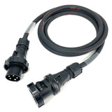 63 Amp 5 Pin 400V IP67 16mm² H07RN-F Extension Cable | Black