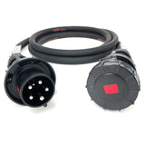63 Amp 5 Pin 400V IP67 16mm² H07RN-F Extension Cable | Black