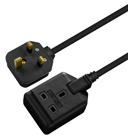 Masterplug 13 Amp 1 Gang Black Heavy Duty Mains Extension Lead - PVC Cable - 5m