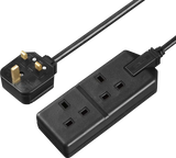 Masterplug 13 Amp 2 Gang Black Heavy Duty Mains Extension Lead - PVC Cable - 4m