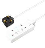 Masterplug 13 Amp 2 Gang White Heavy Duty Mains Extension Lead - PVC Cable - 4m