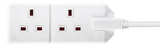 Masterplug 13 Amp 2 Gang White Heavy Duty Mains Extension Lead - PVC Cable - 4m