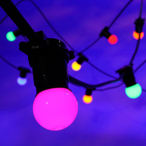 Festoon Package - Opaque Multi-Coloured LED Lamps - 7.5m + 10 ES Lamps