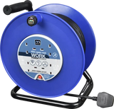 Masterplug 13 Amp 4 Gang Open Reel Mains Extension Lead - PVC Cable - 40m