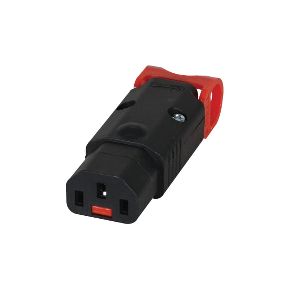 IEC Lock Rewireable 10A IEC C13 Socket - Straight