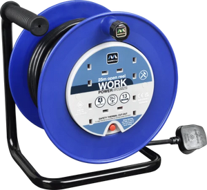 Masterplug 13 Amp 4 Gang Open Reel Mains Extension Lead - PVC Cable - 25m