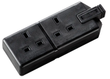 Masterplug Permaplug Heavy Duty 13A 2 Gang Trailing Socket - Black (ELS132B-01)