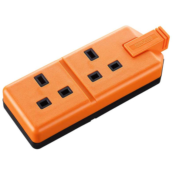 Masterplug Permaplug Heavy Duty 13A 2 Gang Trailing Socket - Orange (ELS132O-01)