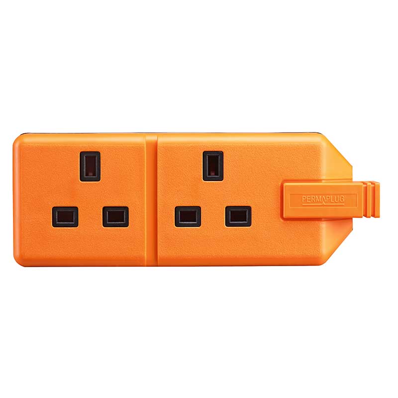 Masterplug Trailing Socket Masterplug Permaplug Heavy Duty 13A 2 Gang Trailing Socket - Orange (E ...