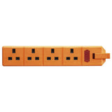 Masterplug Permaplug Heavy Duty 13A 4 Gang Fused Trailing Socket - Orange (ELS13OB-01)