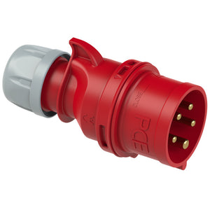 PCE 16A 400V 5 Pin 3P+N+E IP44 Plug - Red (015-6)