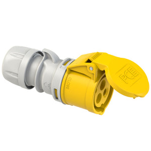 PCE 16A 110V 3 Pin 2P+E IP44 Socket - Yellow (213-4)