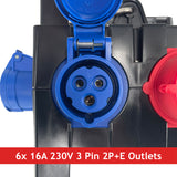 PCE IMST Distribution Box 32A 400V > 6x 16A 230V - RCBOs