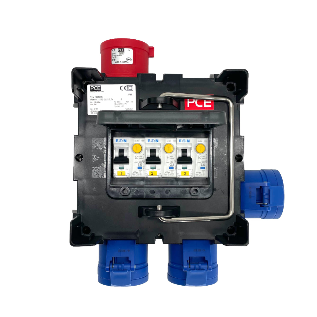 thumbnail image 2 of 2-Way Outdoor Waterproof Distribution Box - IP65 Rated, ABS/PC Material, For 16A/32A MCB (C16+C32 Model Example) 2 of 14