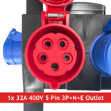 PCE ISCHL Distribution Box 63A 400V > 1x 32A 400V + 3x 32A 230V + 3x 16A 230V + 2x 13A 230V - RCD/MCBs