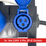 PCE ISCHL Distribution Box 63A 400V > 1x 32A 400V + 3x 32A 230V + 3x 16A 230V + 2x 13A 230V - RCD/MCBs