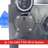 PCE ISCHL Distribution Box 63A 400V > 1x 32A 400V + 3x 32A 230V + 3x 16A 230V + 2x 13A 230V - RCD/MCBs