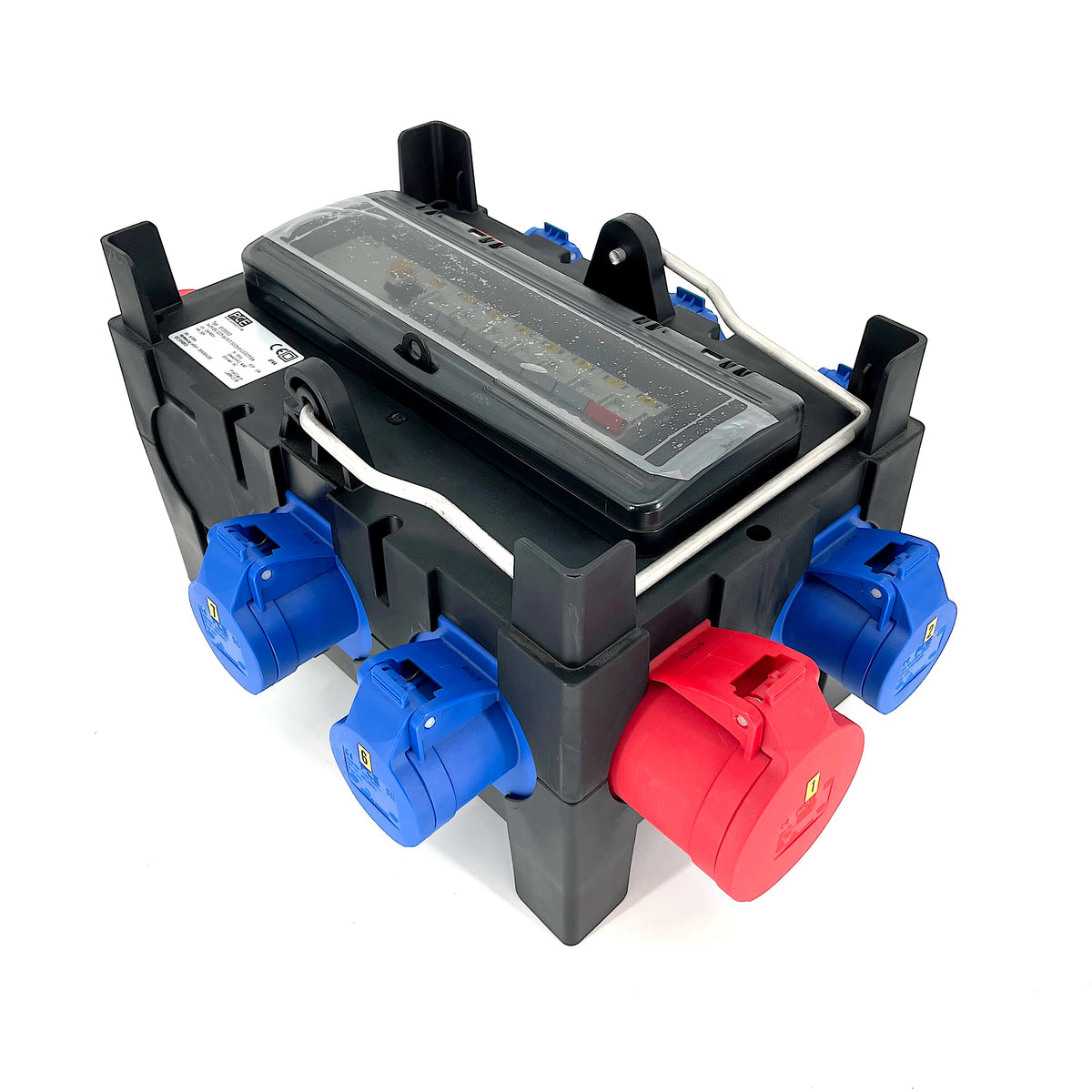 PCE ISCHL Distribution Box 63A 415V In, 3 X 32A + 6 X 16A Out Power Distro PCE ISCHL Distribution Box 63A 415V In, 3 X 32A + 6 X 16A Out Power Distro