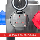 PCE ISCHL Distribution Box 32A 400V > 1x 32A 400V + 6x 16A 230V + 1x 13A 230V - RCD/MCBs