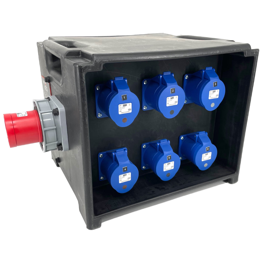 PCE MERZ 63A 415V Distribution Box 6x32A 240V Out RCBOs (A791 ...
