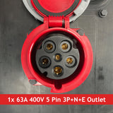 PCE MERZ Distribution Box 63A 400V > 1x 63A 400V, 6x 32A 230V + 6x 16A 230V - RCBOs