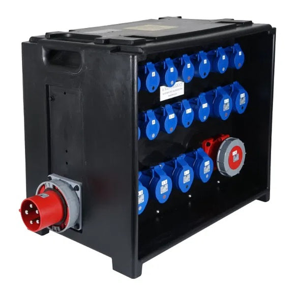 PCE MERZ Distribution Box 125A 400V > 1x 63A 400V + 6x 32A 230V + 12x 16A 230V - RCBOs