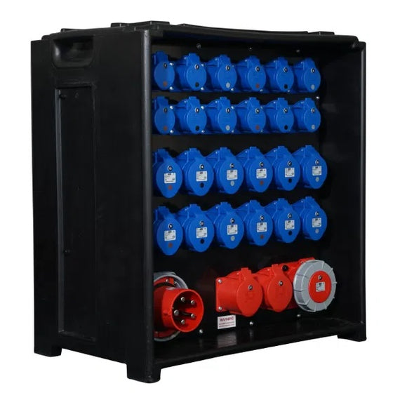 PCE MERZ Distribution Box 125A 400V > 1x 63A 400V + 2x 32A 400V + 12x 32A 230V + 12x 16A 230V - MCBs/RCBOs