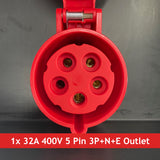 PCE MERZ Distribution Box 63A 400V > 1x 63A 400V, 1x 32A 400V + 3x 32A 230V + 6x 16A 230V - RCBOs