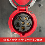 PCE MERZ A805 Distribution Box 63A 400V > 1x 63A 400V, 4x 32A 400V - MCB/RCBOs