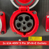 PCE MERZ Distribution Box 125A 400V > 2x 63A 400V + 2x 32A 400V + 3x 32A 230V + 3x 16A 230V - MCBs/RCBOs