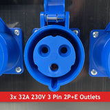 PCE MERZ Distribution Box 125A 400V > 2x 63A 400V + 2x 32A 400V + 3x 32A 230V + 3x 16A 230V - MCBs/RCBOs