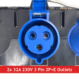 PCE ISCHL Distribution Box 63A 230V > 2x 32A 230V + 4x 16A 230V - RCD/MCBs